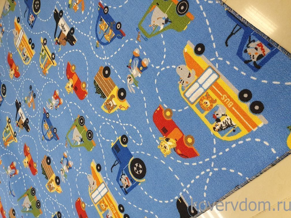 Детский ковер-палас ZVEROPOLIS сине-голубой  Детский ковер-палас ZVEROPOLIS сине-голубой