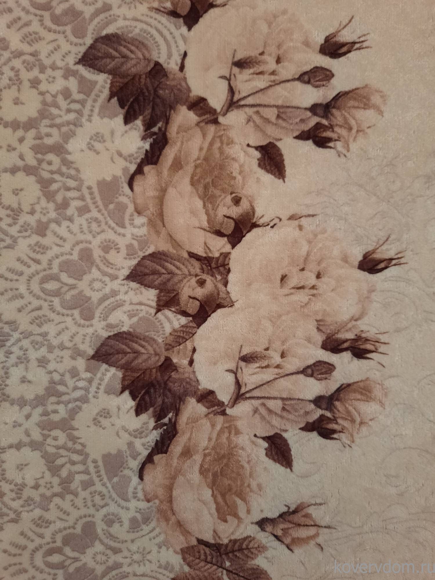 Ковер с цветами Decovilla 17010.101 Бежевый