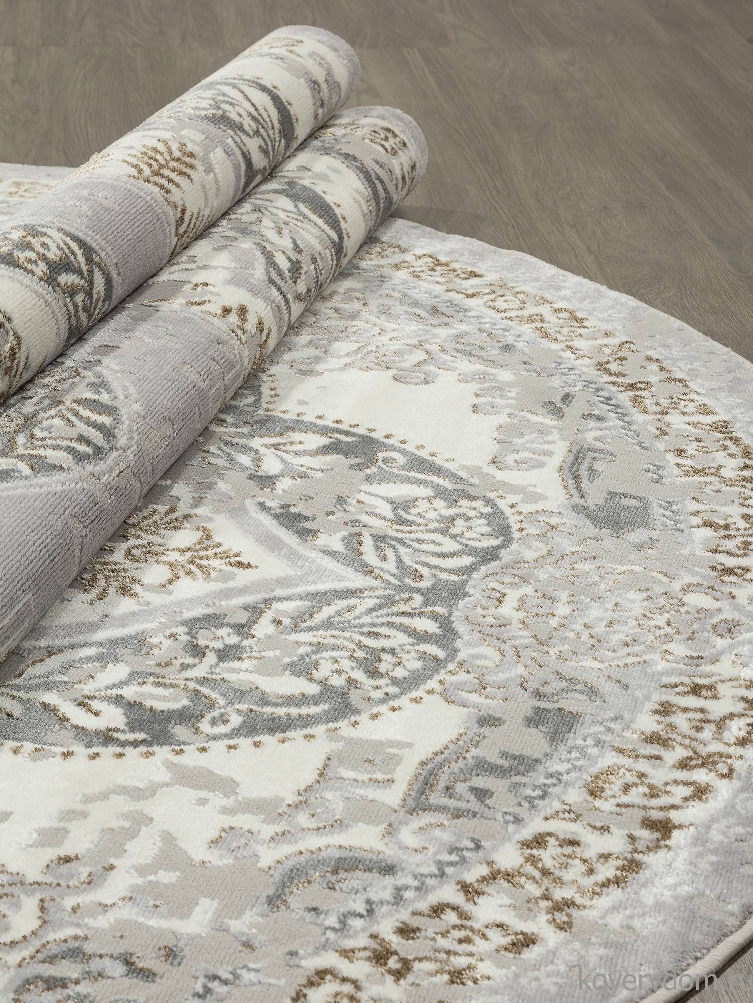 Ковер PALERMO F290 GRAY-GREEN Овал