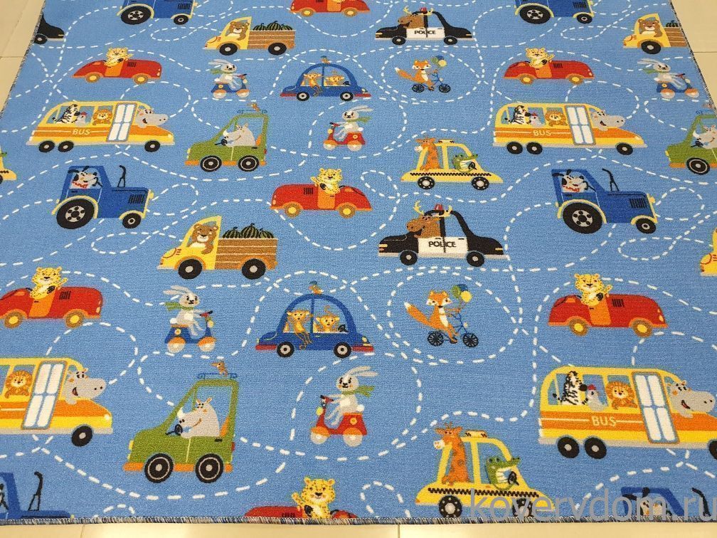 Детский ковер-палас ZVEROPOLIS сине-голубой  Детский ковер-палас ZVEROPOLIS сине-голубой