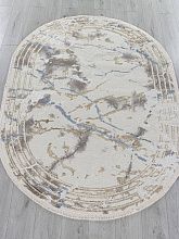 Ковер с бахромой MOSSO 27243A GRY / NAVY Овал