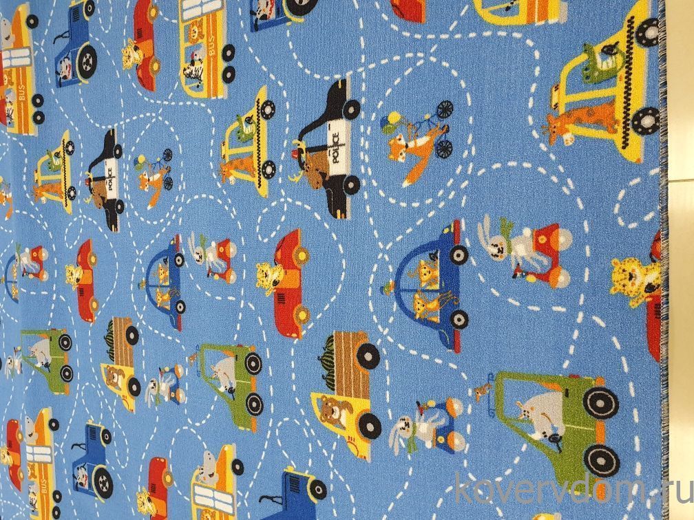 Детский ковер-палас ZVEROPOLIS сине-голубой  Детский ковер-палас ZVEROPOLIS сине-голубой