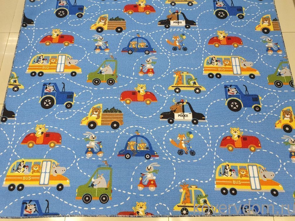 Детский ковер-палас ZVEROPOLIS сине-голубой  Детский ковер-палас ZVEROPOLIS сине-голубой