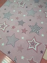 Современный детский ковер-палас ЗВЕЗДЫ СИЯЮТ-A розовый