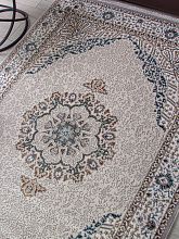 Пушистый круглый ковер HALIF F637 GREEN-BLUE