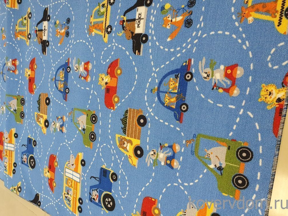 Детский ковер-палас ZVEROPOLIS сине-голубой  Детский ковер-палас ZVEROPOLIS сине-голубой