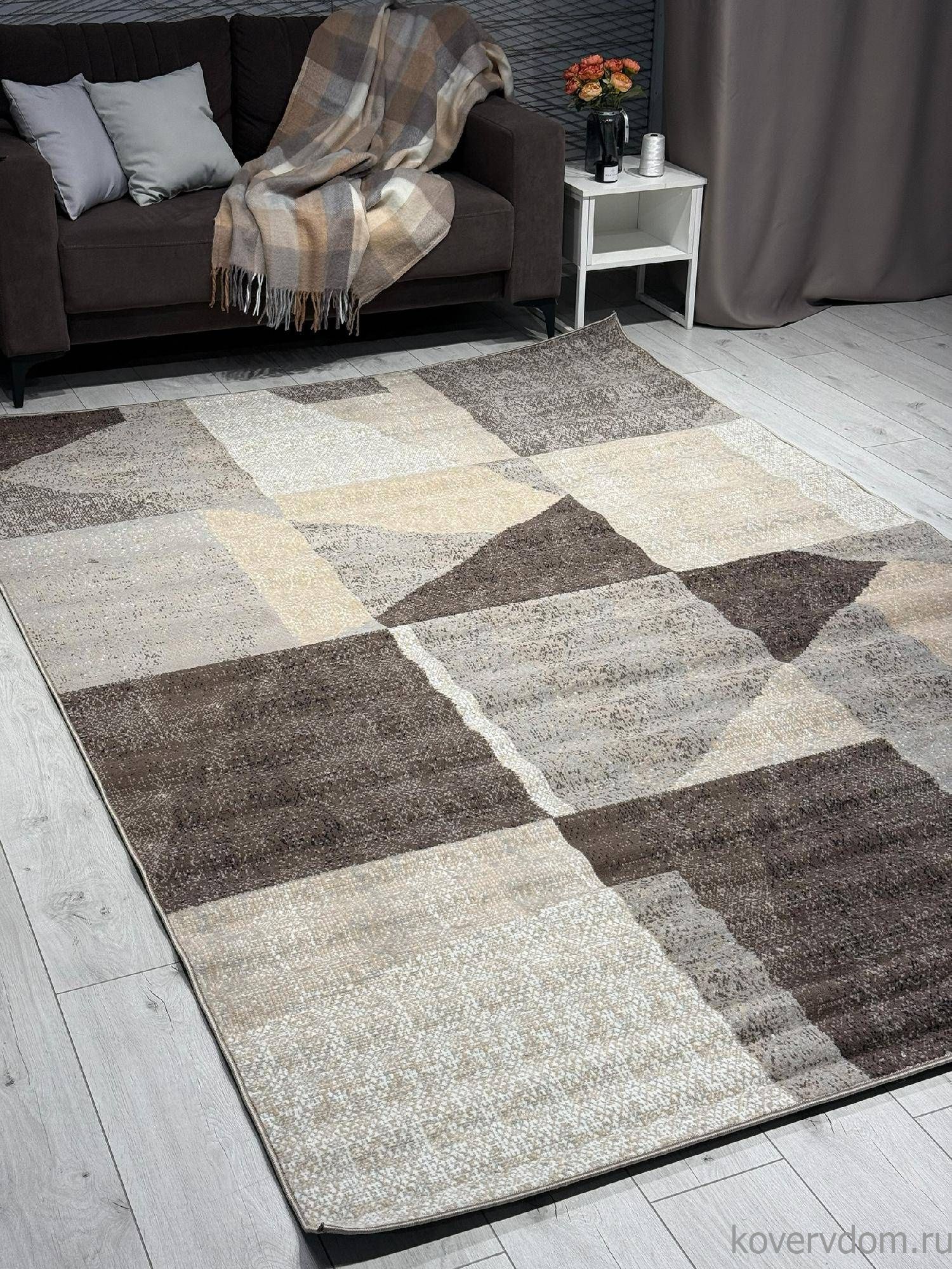 Ковер PRAGA 06052B BROWN / TOZ GRI