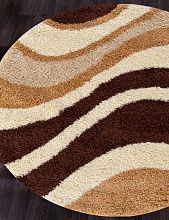 Ковер SHAGGY ULTRA s607 BEIGE-BROWN Круг